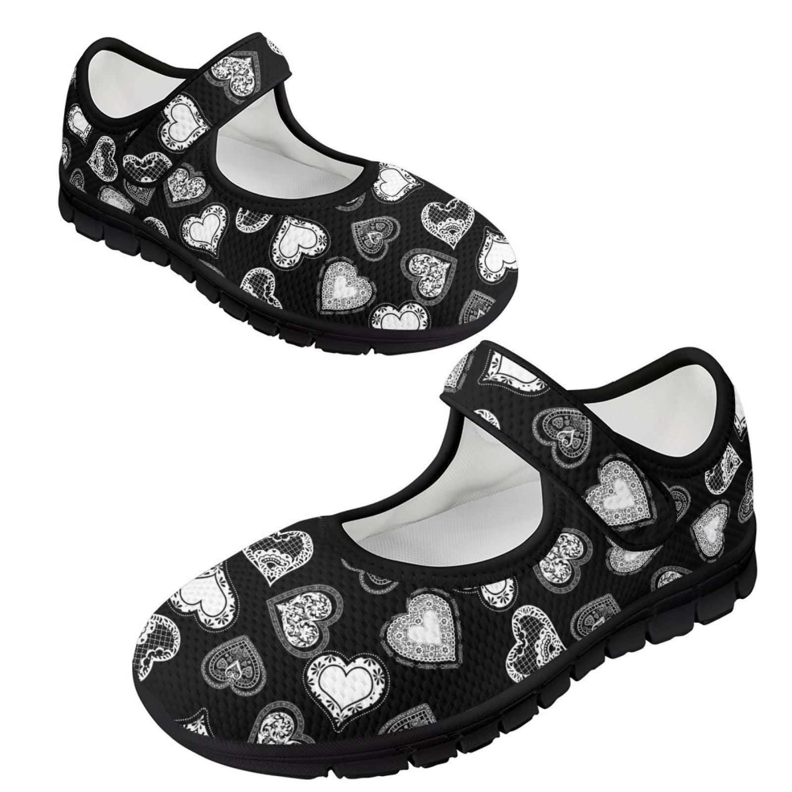 Lace Hearts - Mary Jane Shoes
