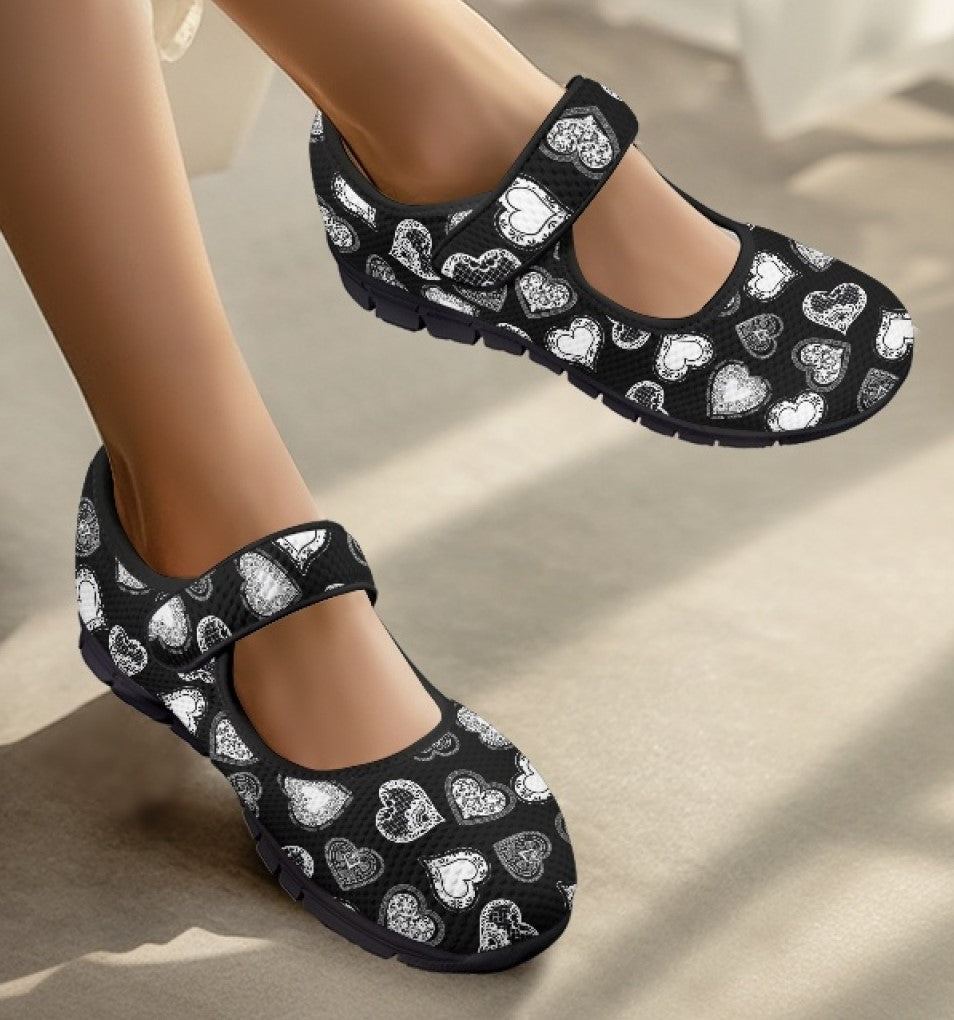 Lace Hearts - Mary Jane Shoes