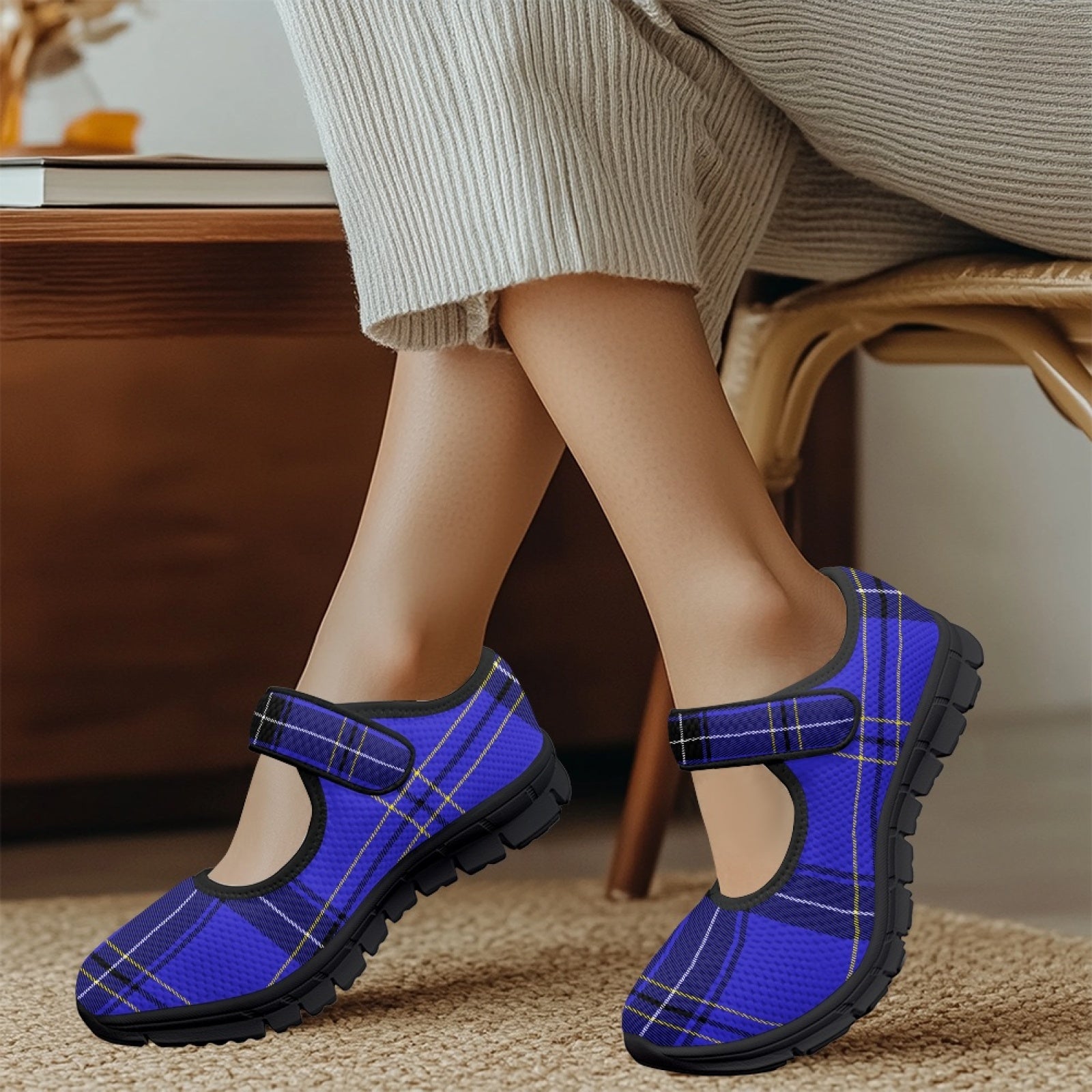 Tartan Blue - Mary Jane Shoes