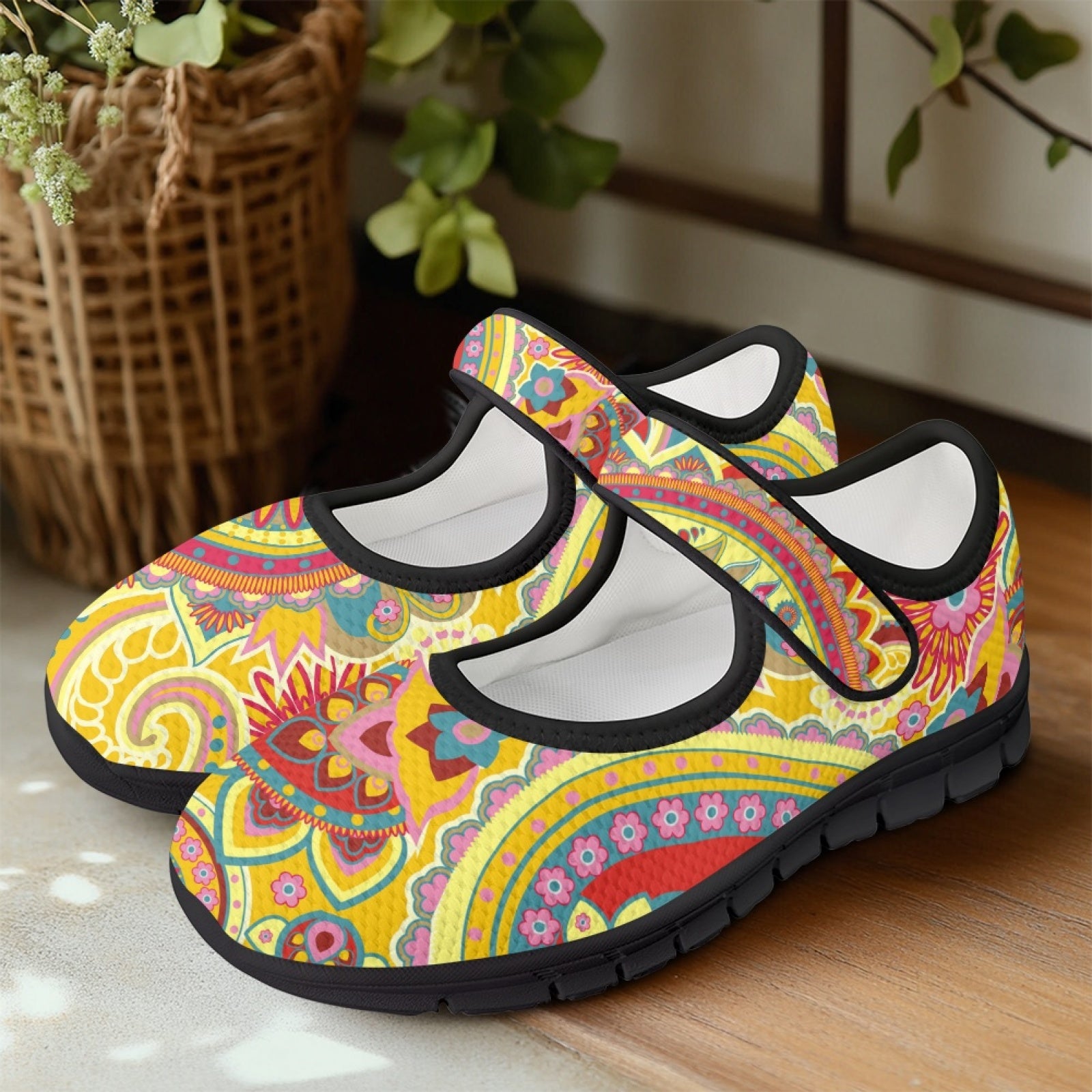 Yellow Paisley - Mary Jane Shoes