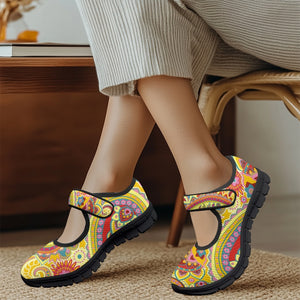 Yellow Paisley - Mary Jane Shoes