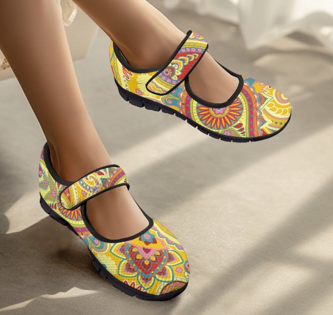 Yellow Paisley - Mary Jane Shoes