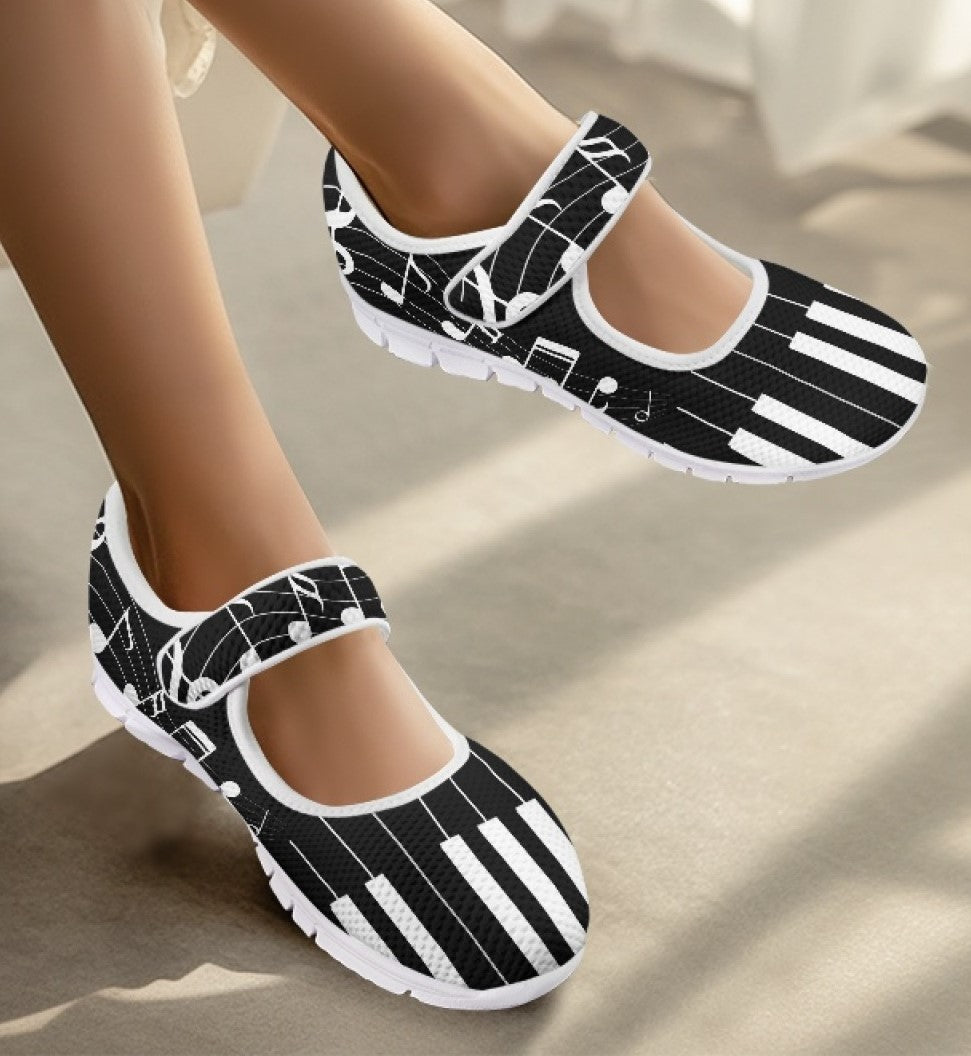 Music Notes Black - Mary Jane Shoes
