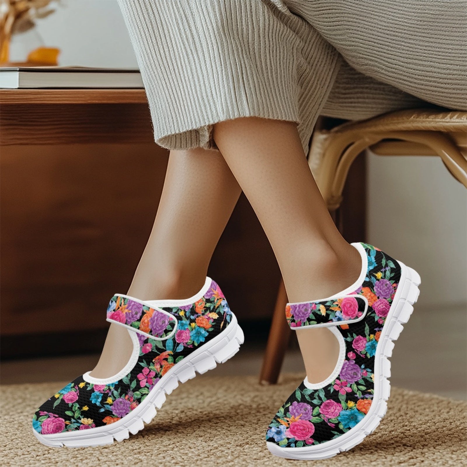Bright Floral - Mary Jane Shoes