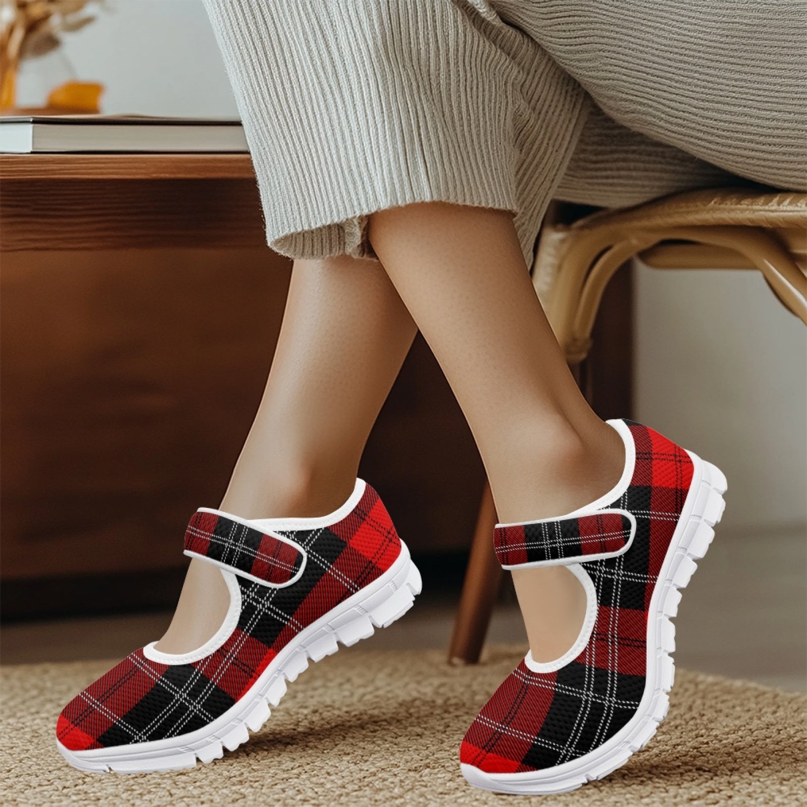 Tartan Red - Mary Jane Shoes