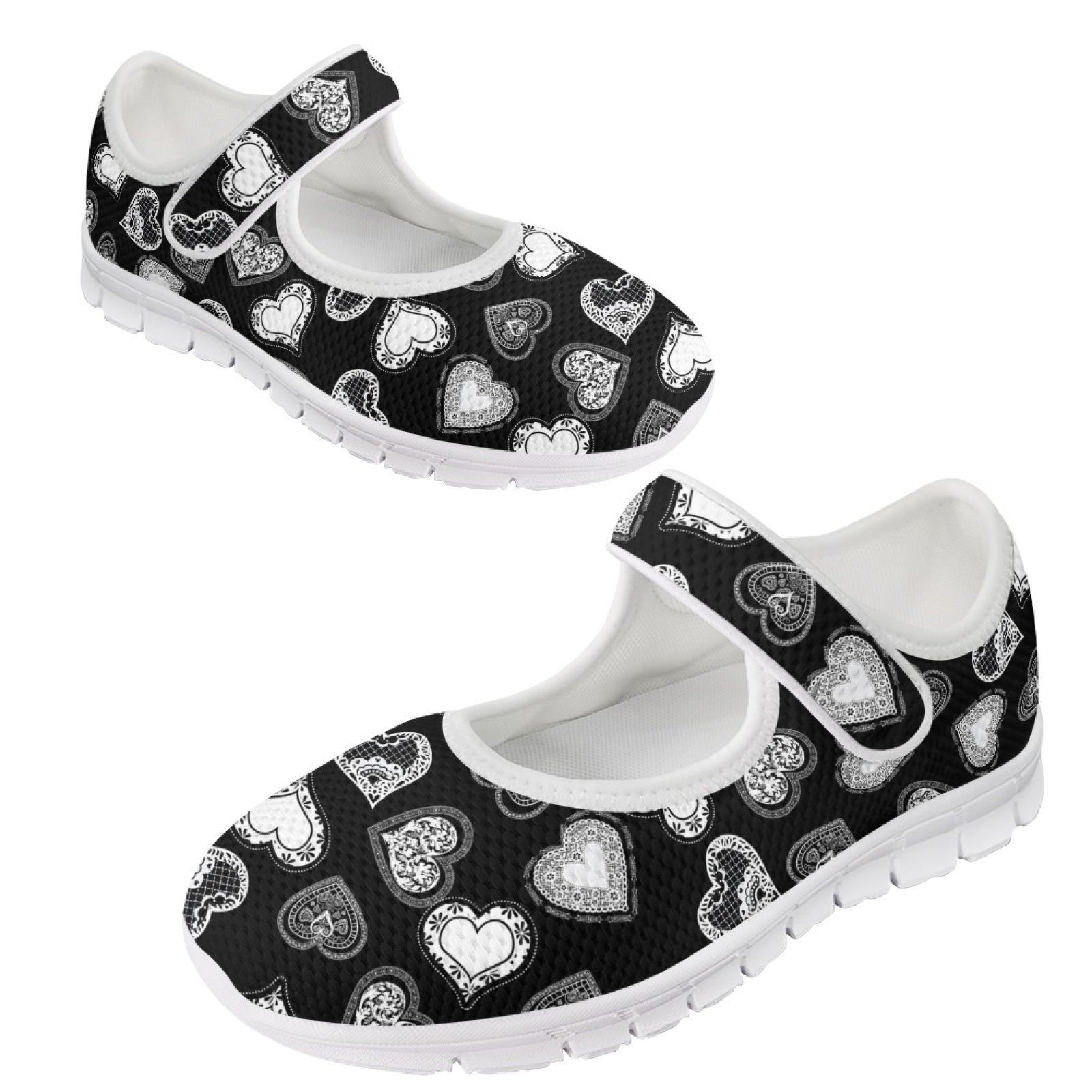 Lace Hearts - Mary Jane Shoes
