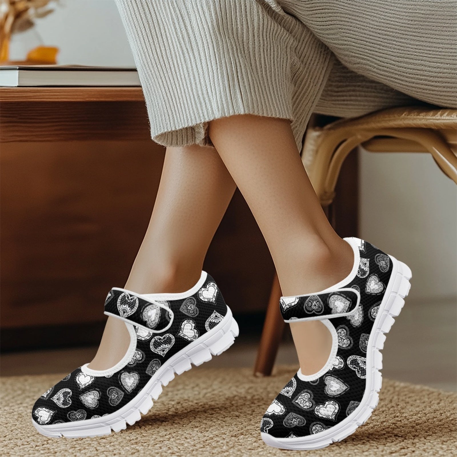 Lace Hearts - Mary Jane Shoes
