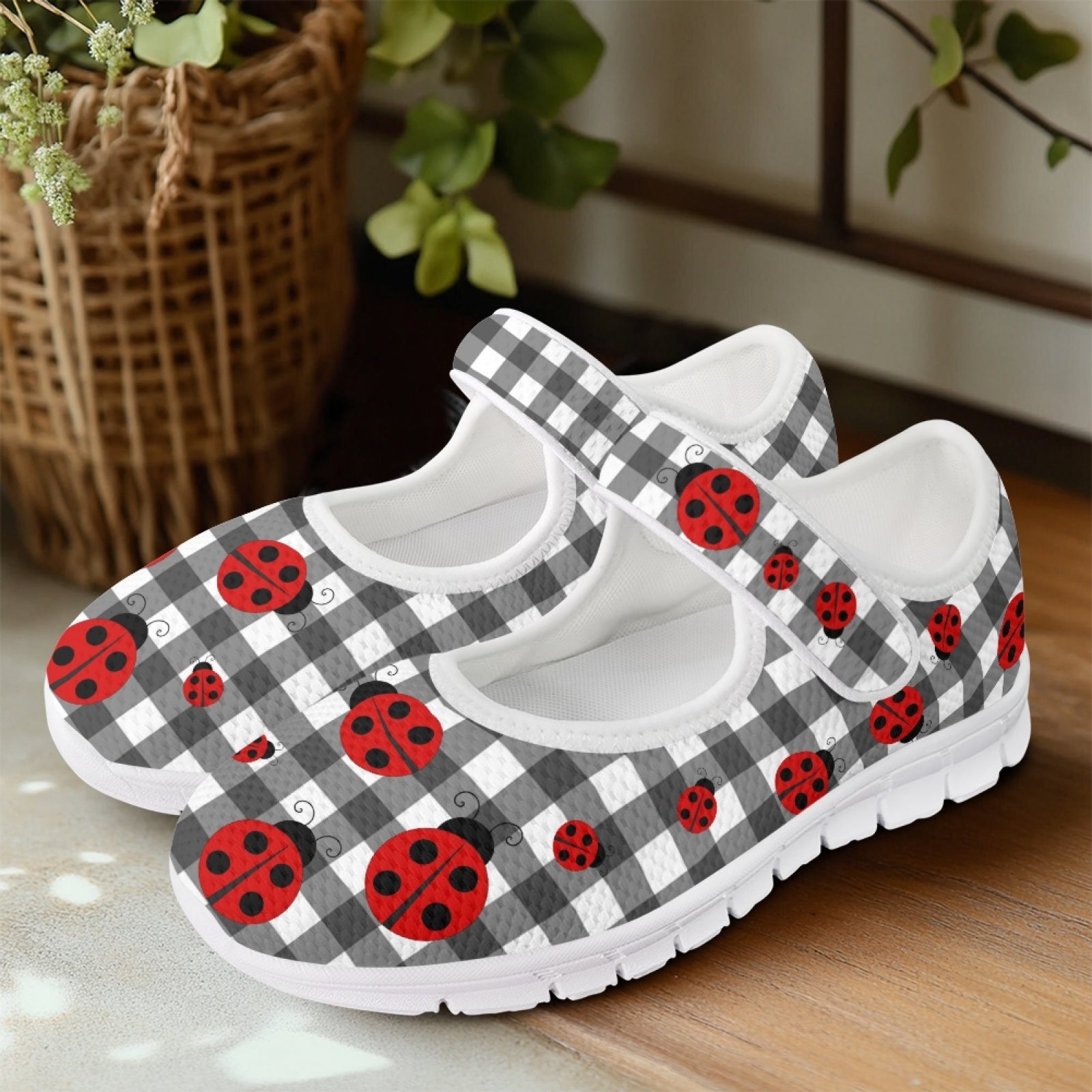 Ladybird Gingham - Mary Jane Shoes