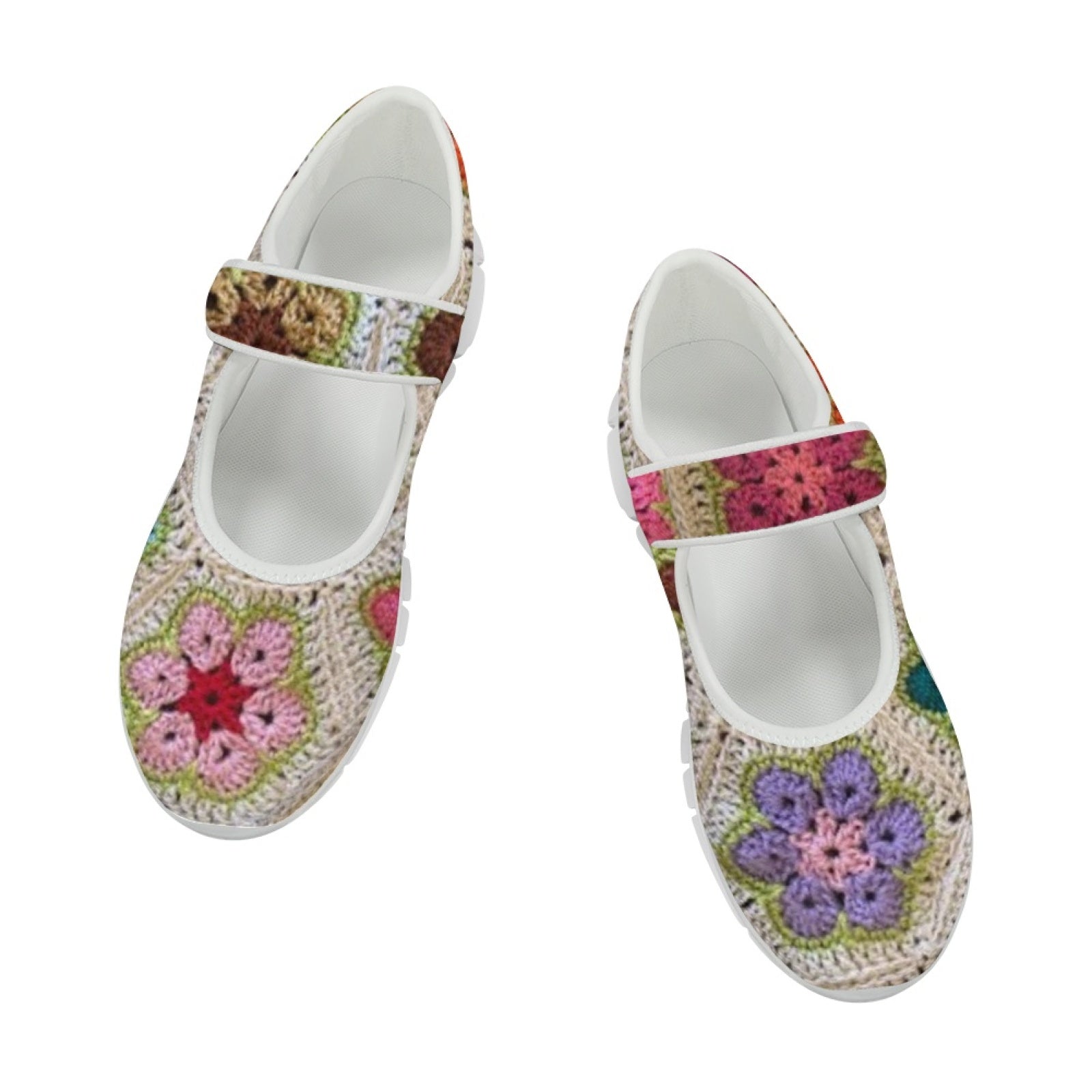 African Flowers Crochet - Mary Jane Shoes