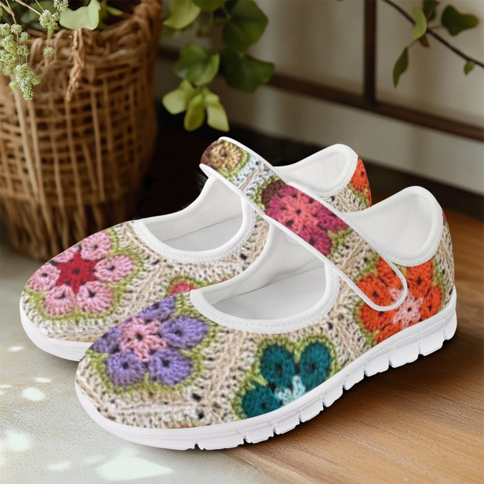 African Flowers Crochet - Mary Jane Shoes