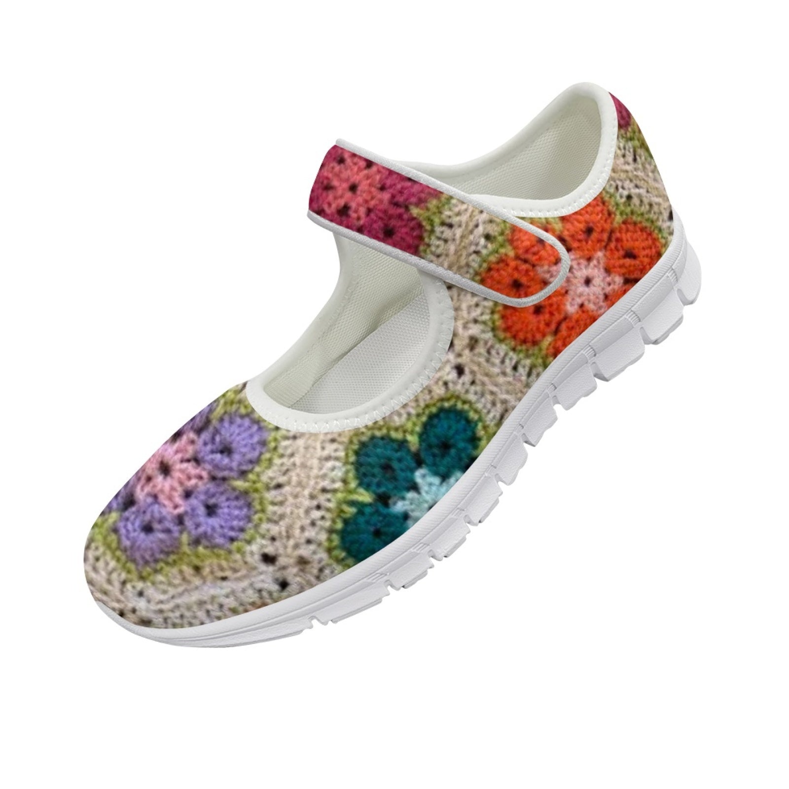 African Flowers Crochet - Mary Jane Shoes