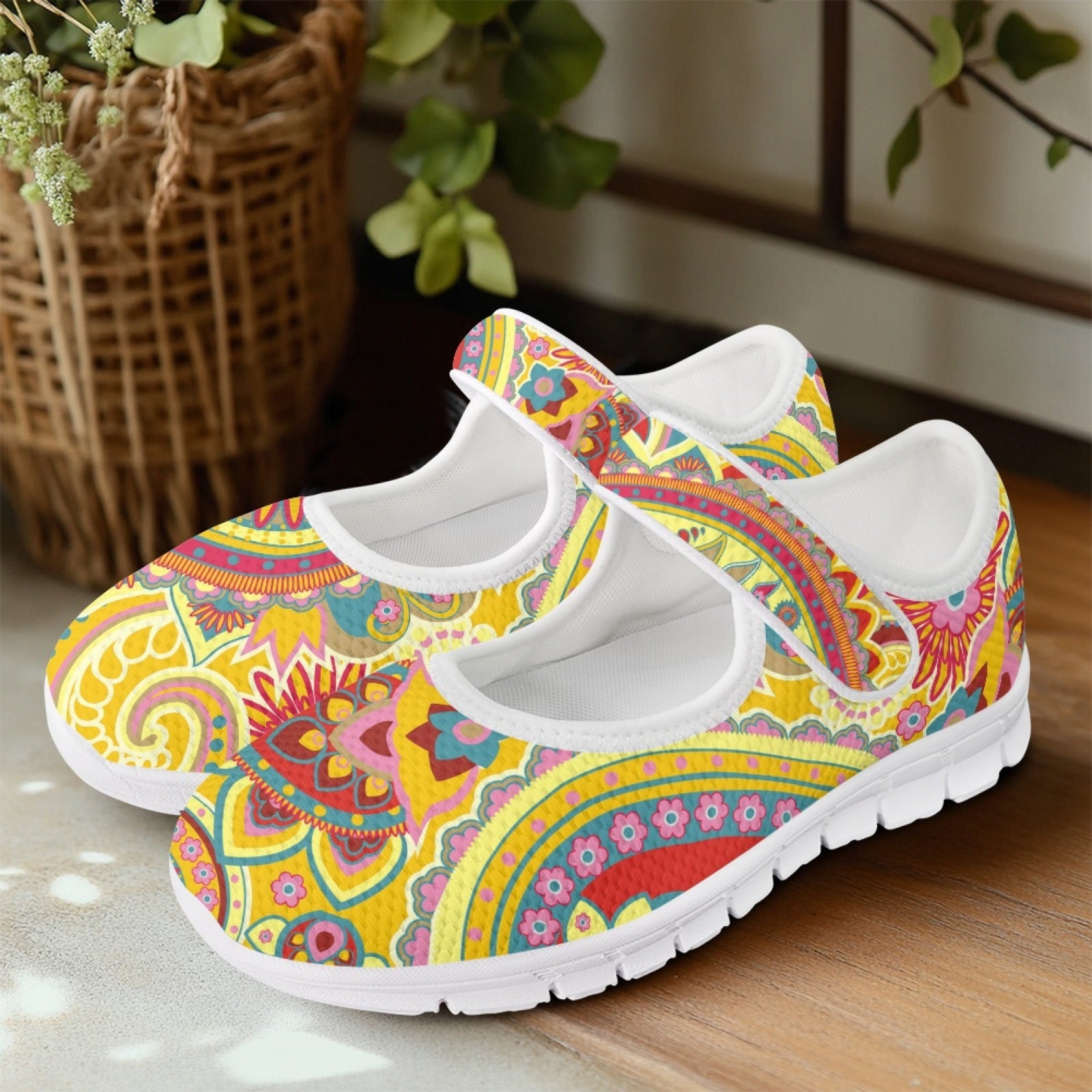 Yellow Paisley - Mary Jane Shoes