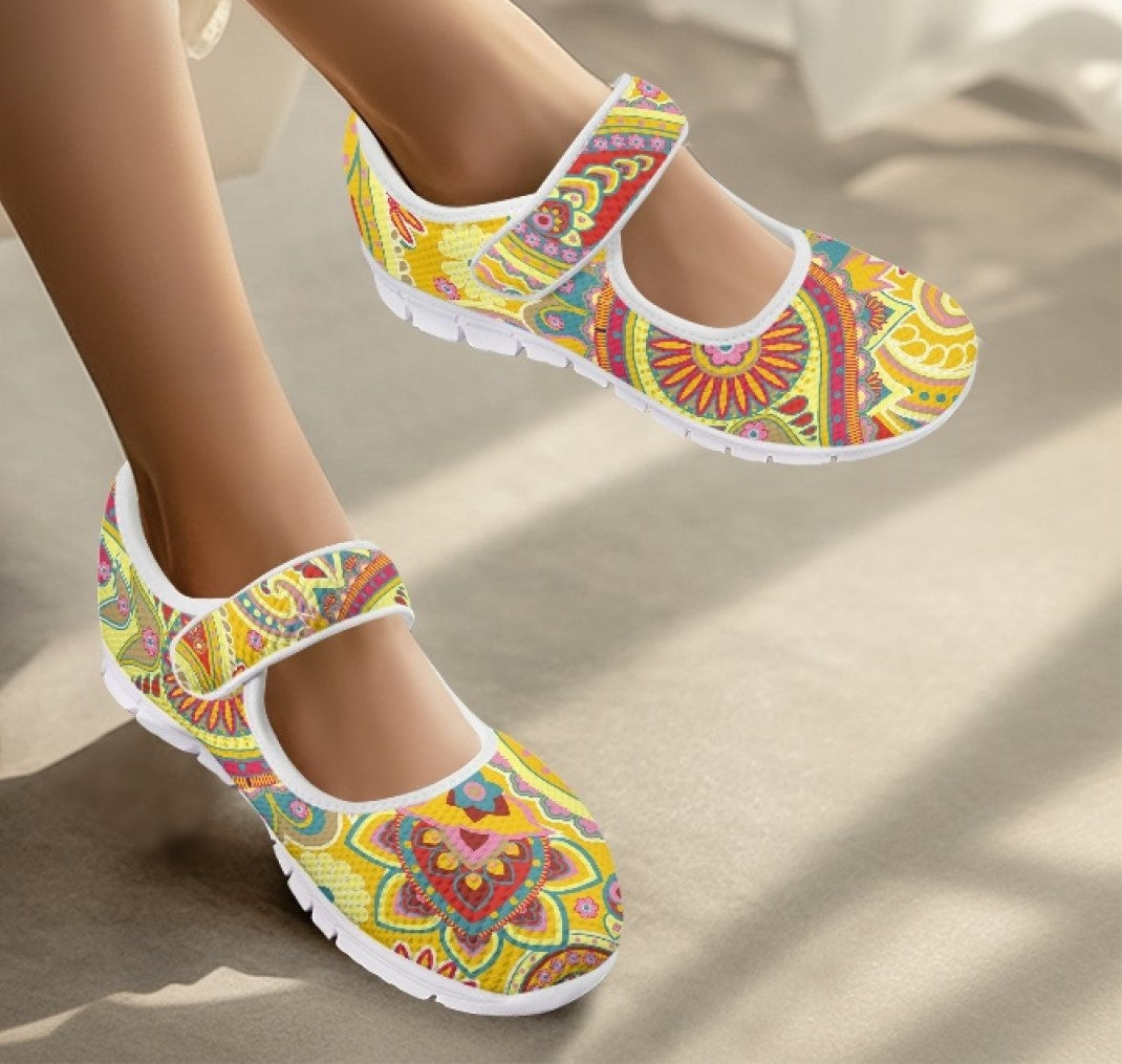 Yellow Paisley - Mary Jane Shoes