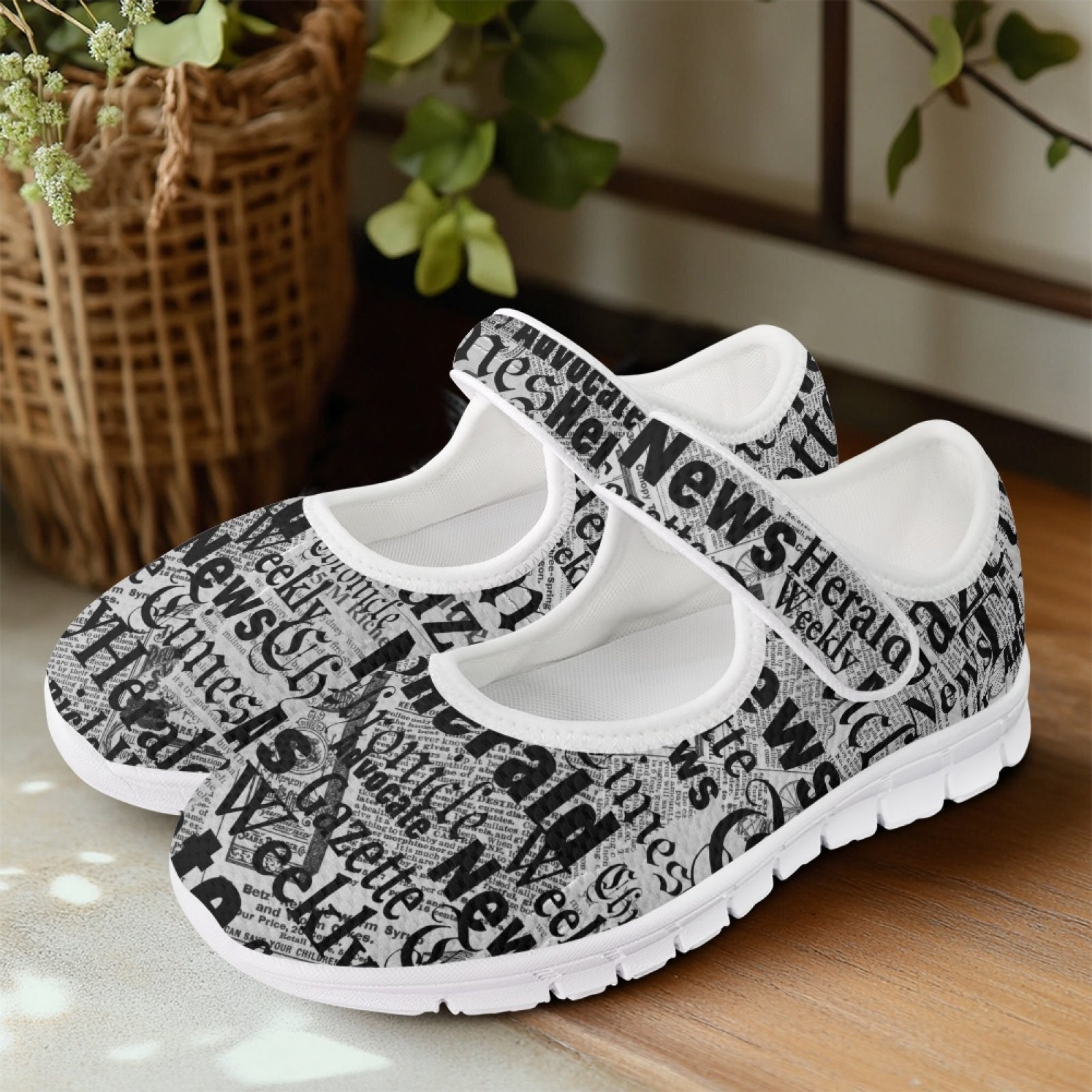 Newsprint - Mary Jane Shoes