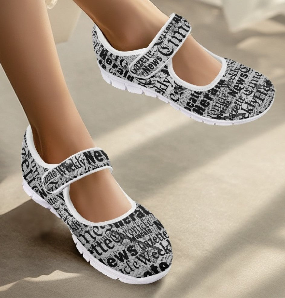 Newsprint - Mary Jane Shoes