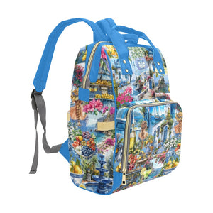 Greek Islands - Multi-Function Backpack Nappy Bag