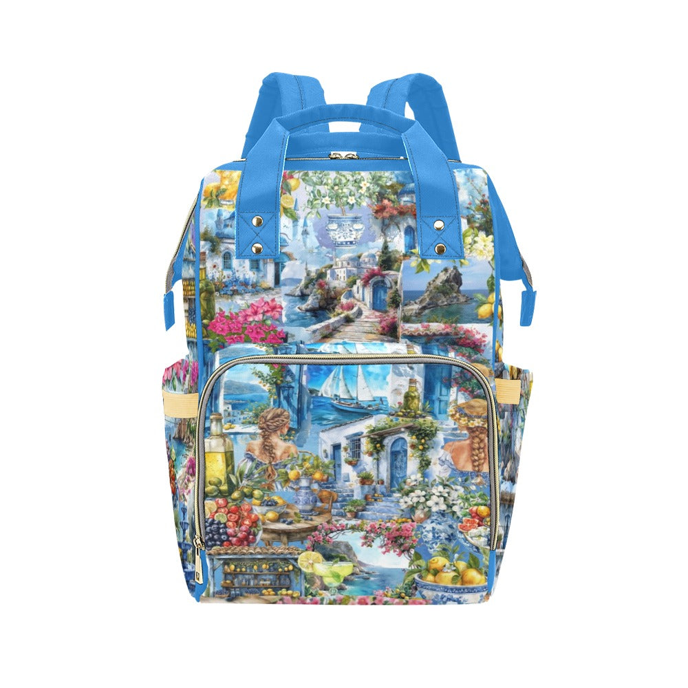 Greek Islands - Multi-Function Backpack Nappy Bag