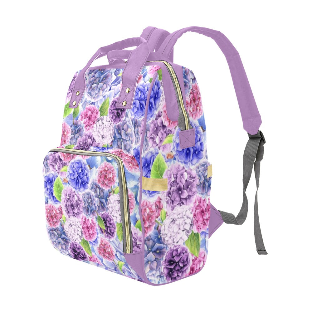 Hydrangeas - Multi-Function Backpack Nappy Bag