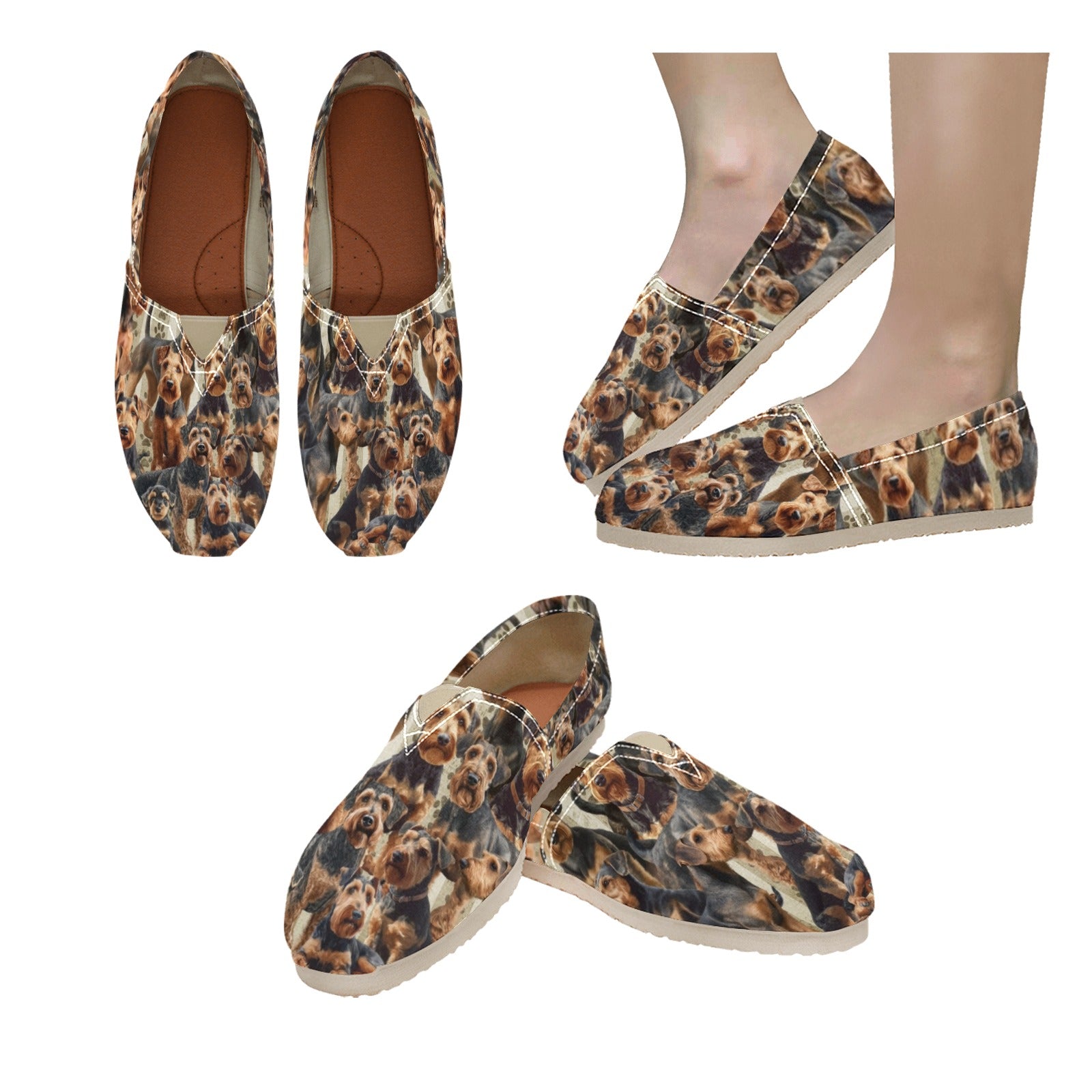 Airedale Terrier - Casual Canvas Slip-on Shoes