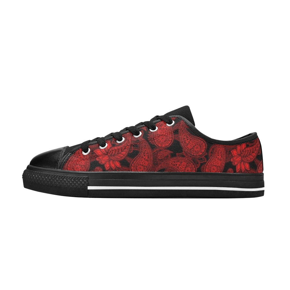 Red Paisley - Low Top Shoes