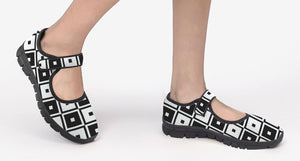 Black & White Squares - Mary Jane Shoes