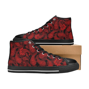 Red Paisley - High Top Shoes