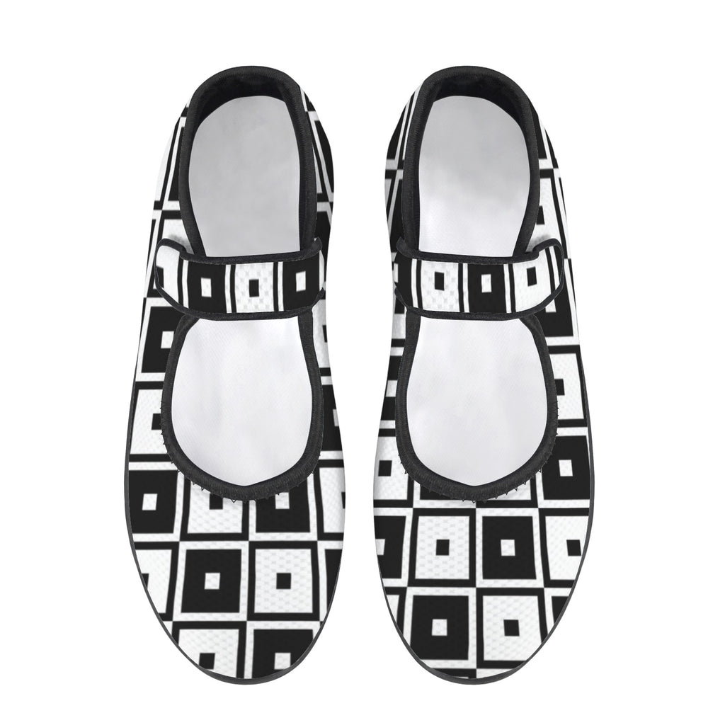 Black & White Squares - Mary Jane Shoes