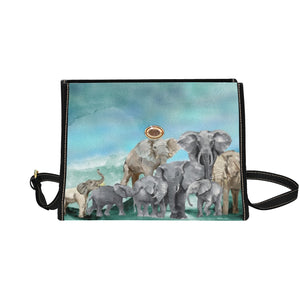 Elephants - Waterproof Canvas Handbag