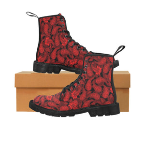 Red Paisley - Canvas Boots