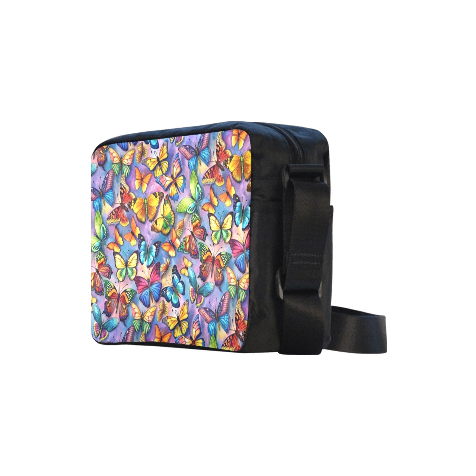 Butterfly Bright - One-Sided Crossbody Nylon Bag