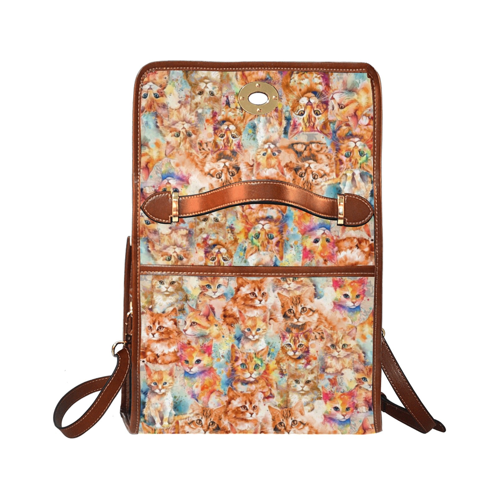 Ginger Cat - Waterproof Canvas Handbag