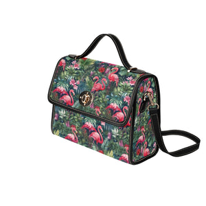 Tropical Flamingo - Waterproof Canvas Handbag