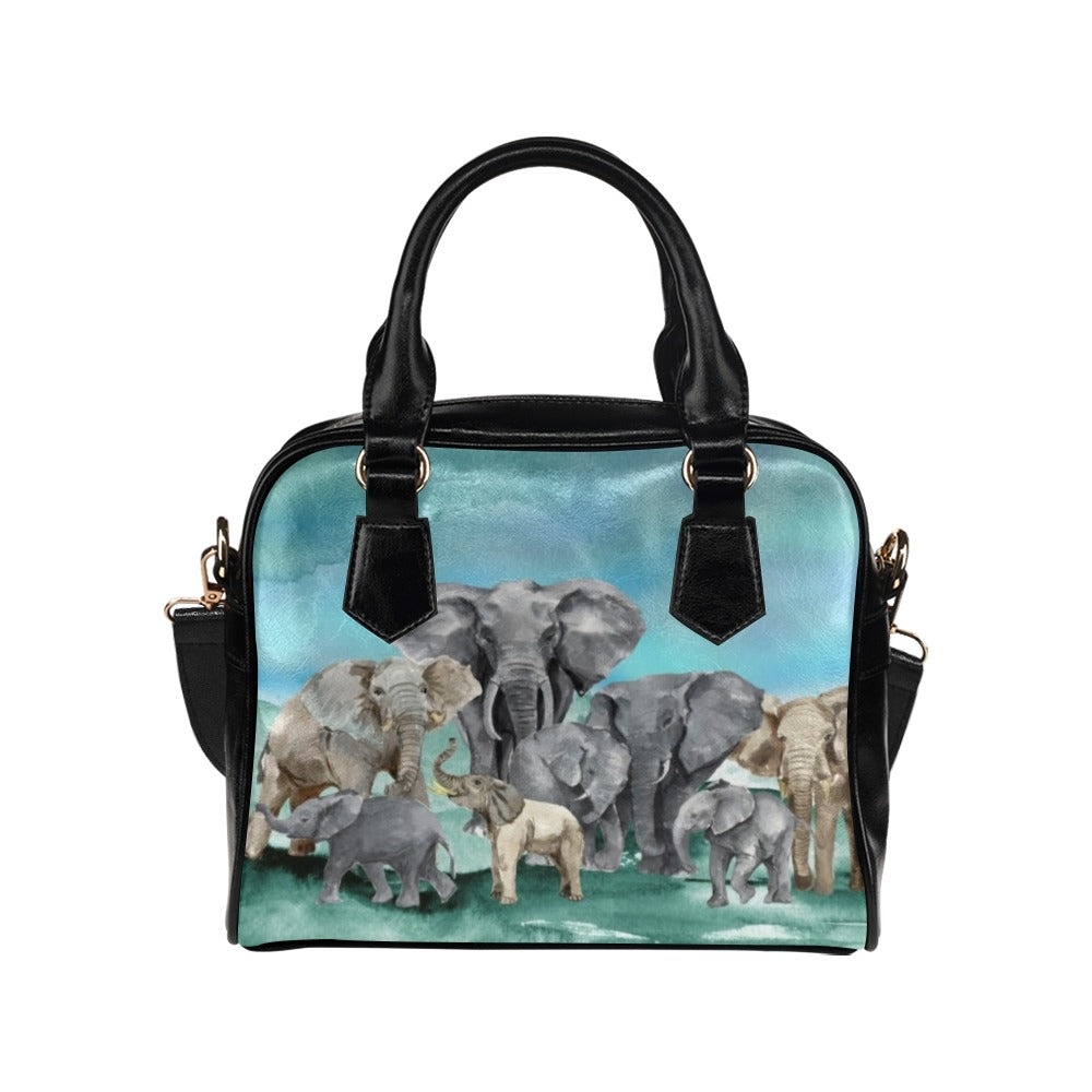 Elephants - Shoulder Handbag