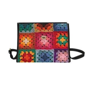 Crochet Granny Squares - Waterproof Canvas Handbag