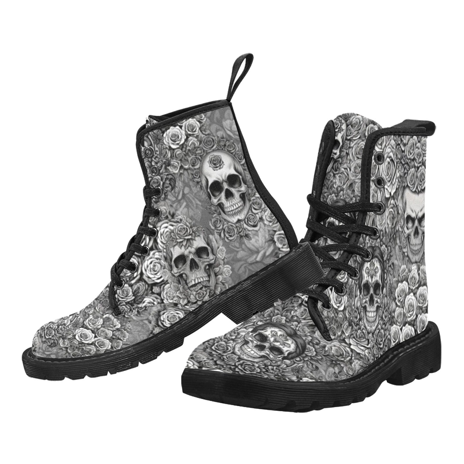 Skulls & Roses - Canvas Boots