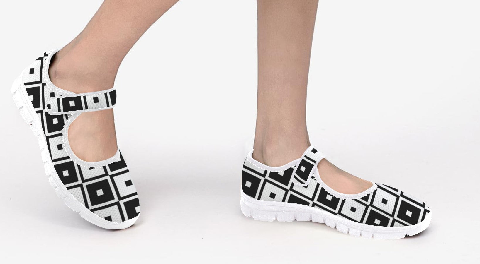 Black & White Squares - Mary Jane Shoes