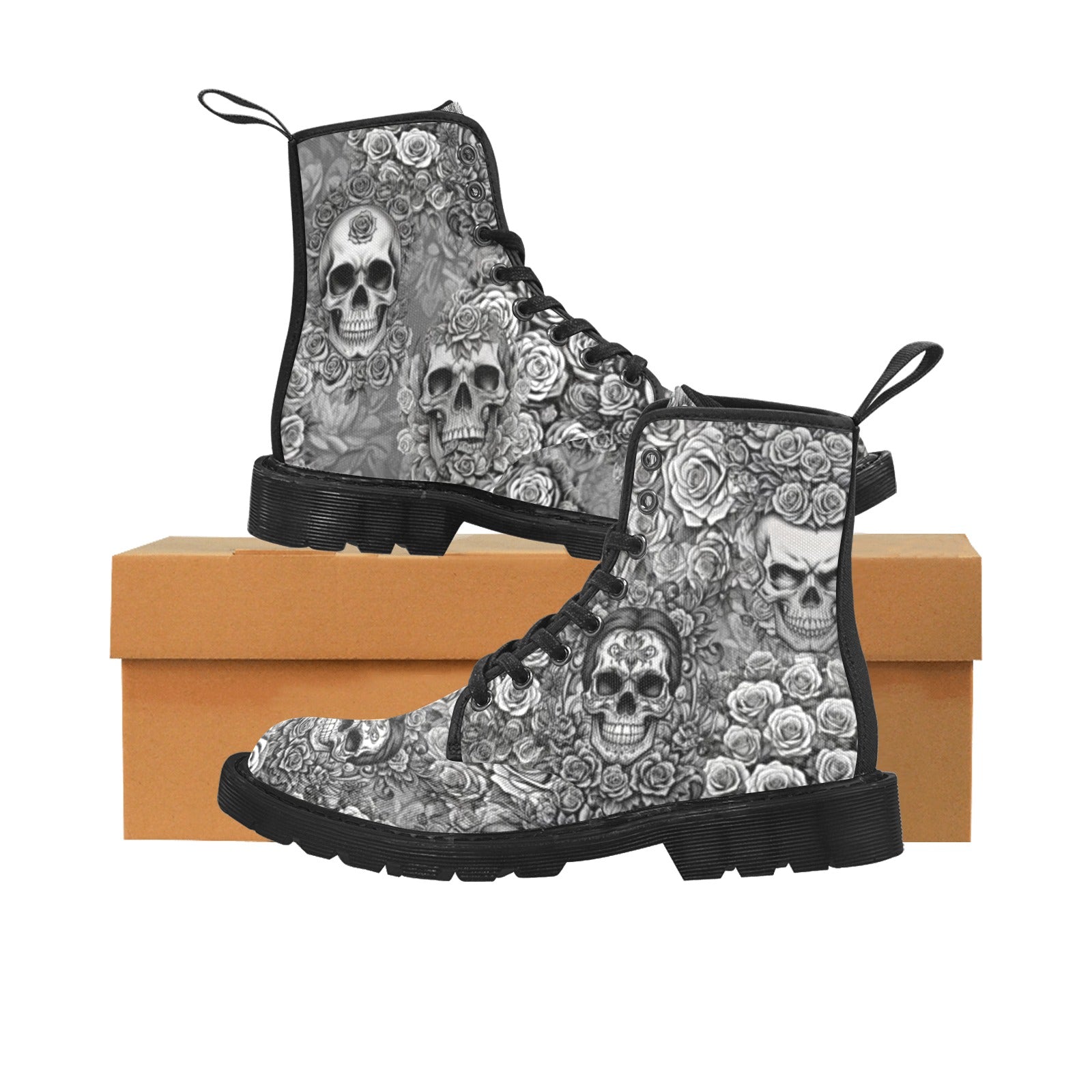 Skulls & Roses - Canvas Boots