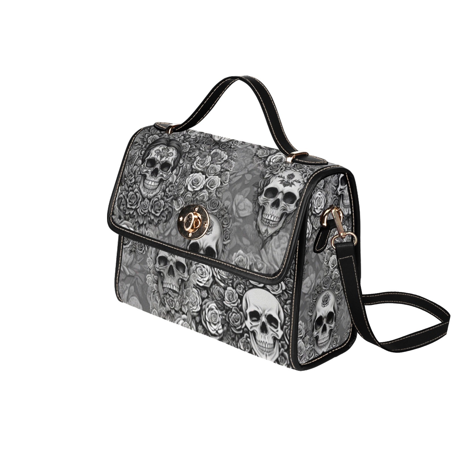 Skulls & Roses - Waterproof Canvas Handbag