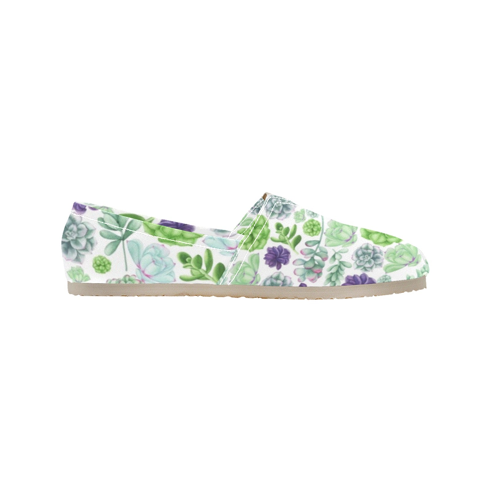 Succulents - Casual Canvas Slip-on Shoes