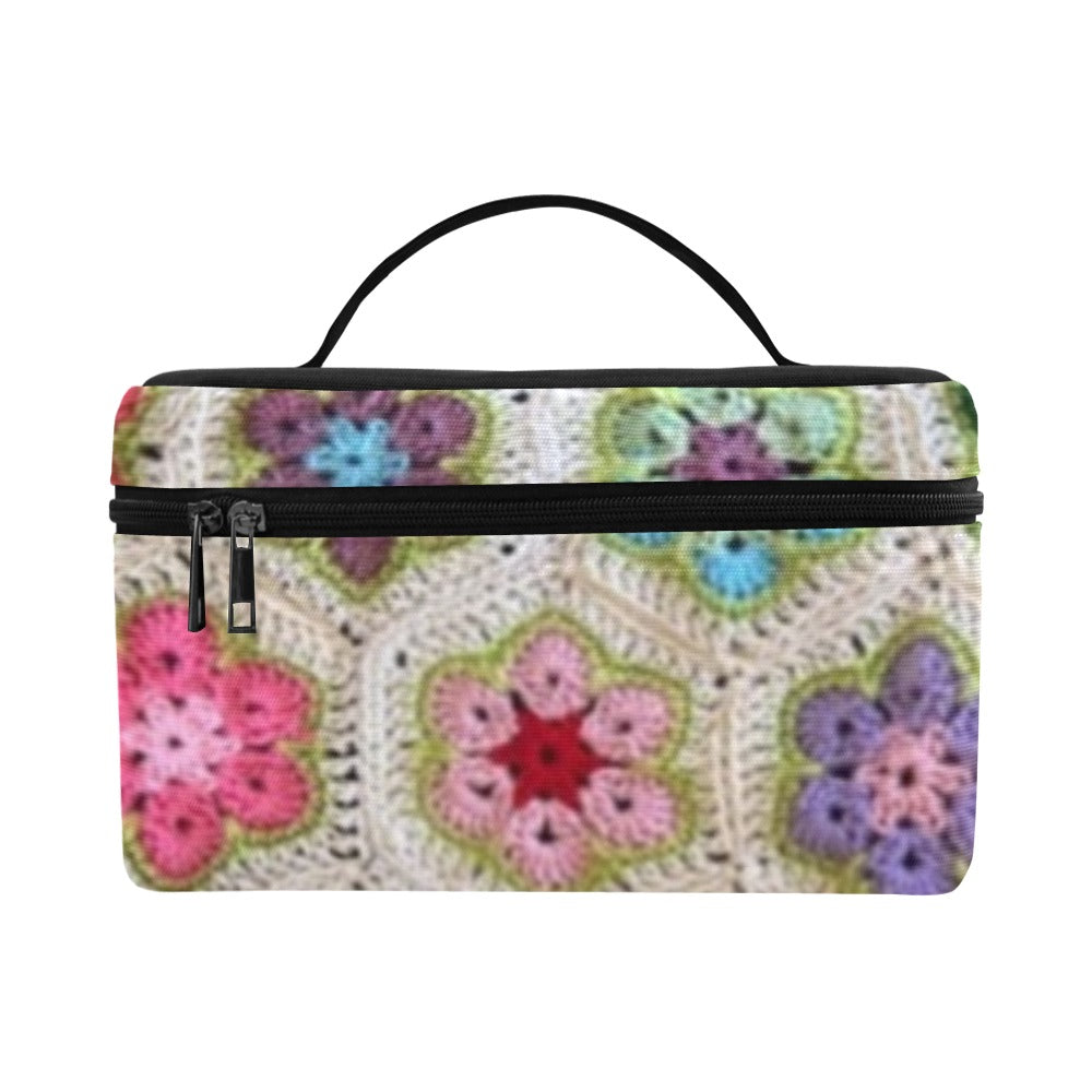 African Flowers Crochet - Cosmetics / Lunch Bag