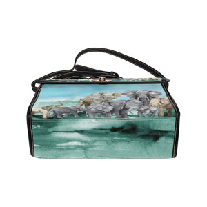 Elephants - Waterproof Canvas Handbag