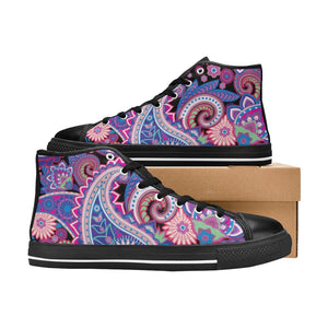 Purple Paisley - High Top Shoes