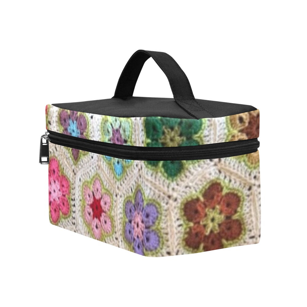 African Flowers Crochet - Cosmetics / Lunch Bag