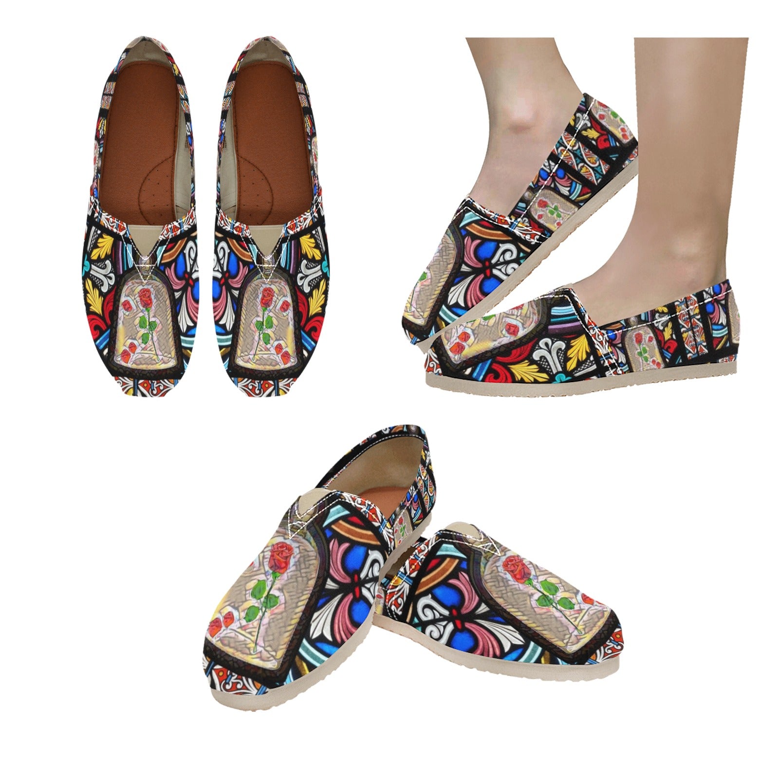 Stained Glass - Casual Canvas Slip-on Shoes
