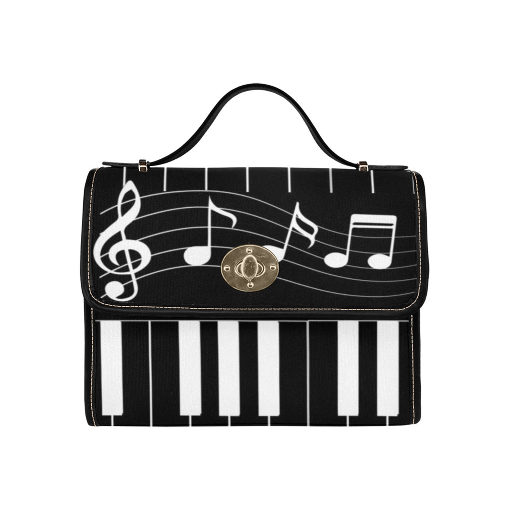 Music Notes - Waterproof Canvas Handbag