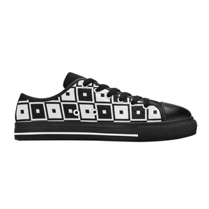 Black & White Squares - Low Top Shoes