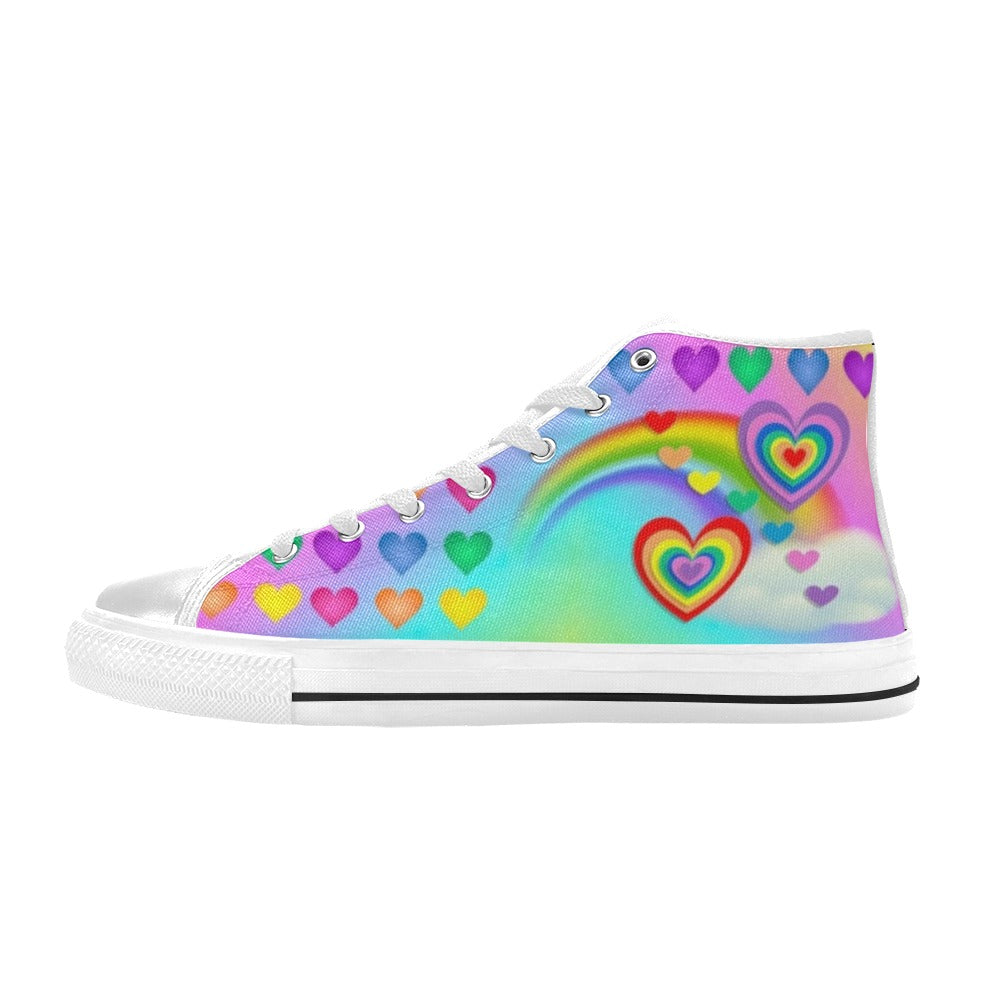Rainbow Hearts - High Top Shoes