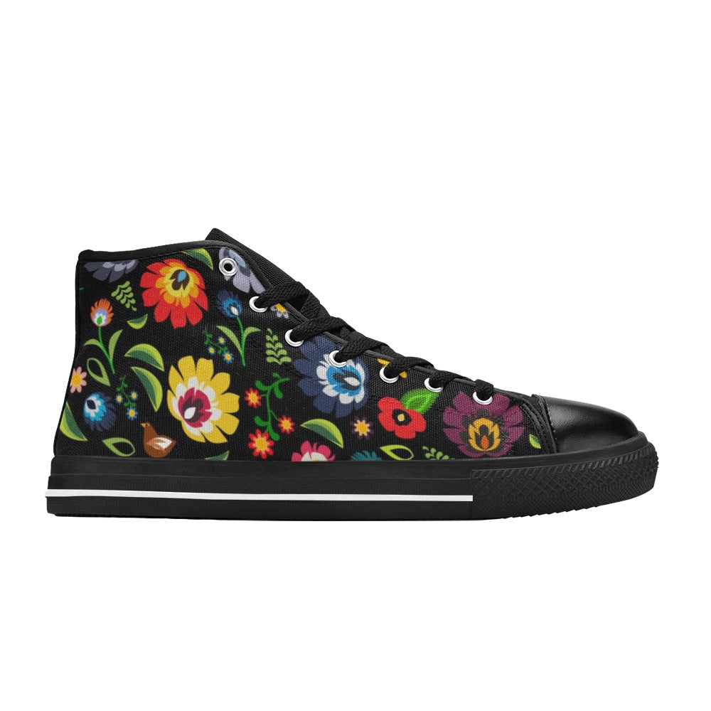 Polish Folk Flowers - High Top Shoes