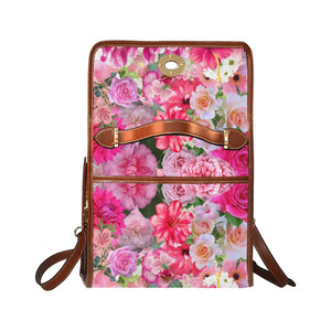Pink Floral - Waterproof Canvas Handbag