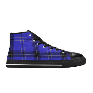 Tartan Blue - High Top Shoes - Little Goody New Shoes Australia